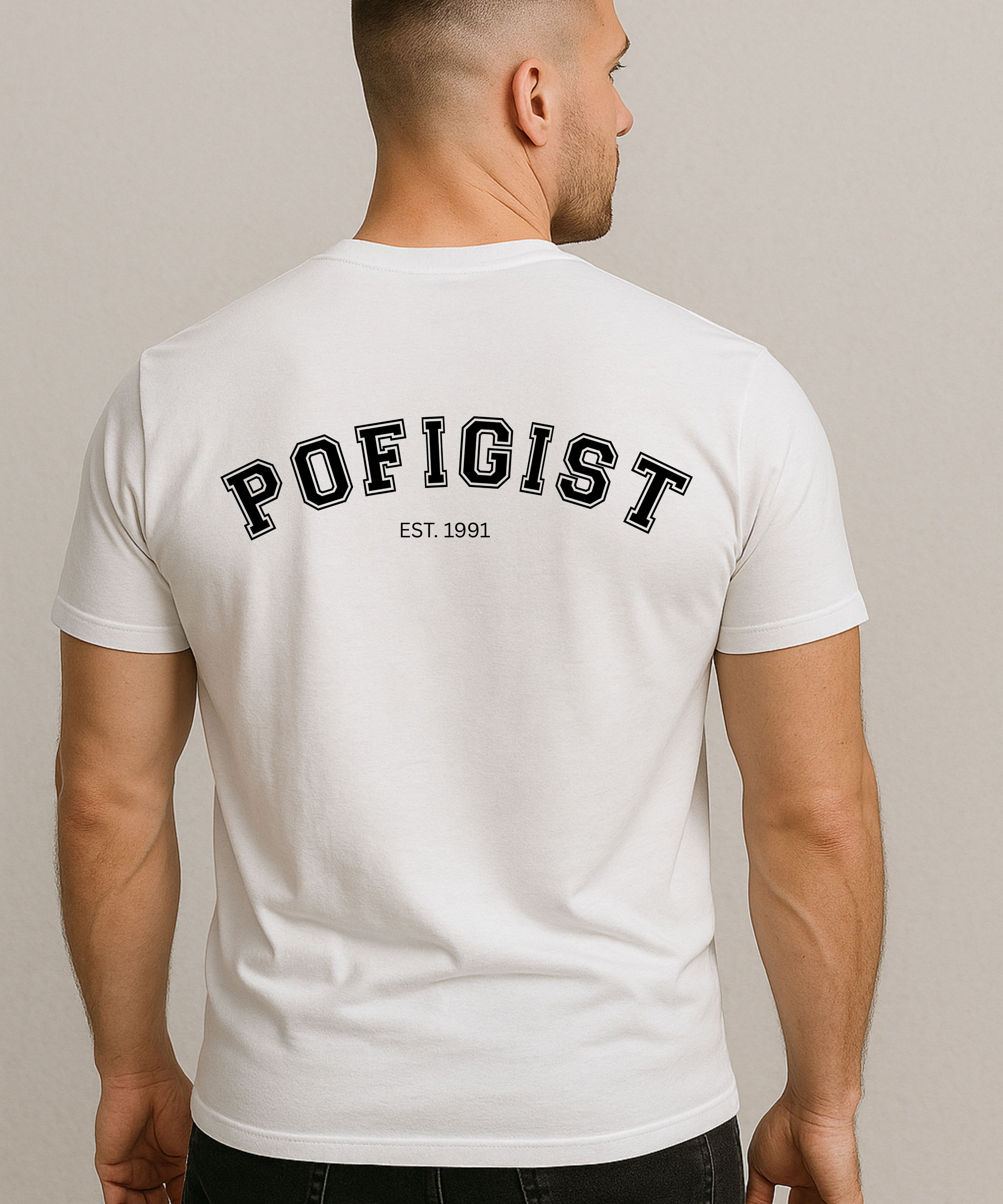 T-Shirt Rückseite mit POFIGIST Druck