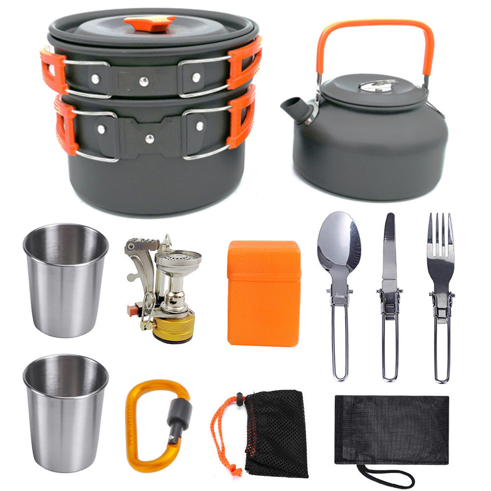 Camping Kochgeschirr Set aus Aluminium – Outdoor Kochset für Reisen, Wandern & BBQ