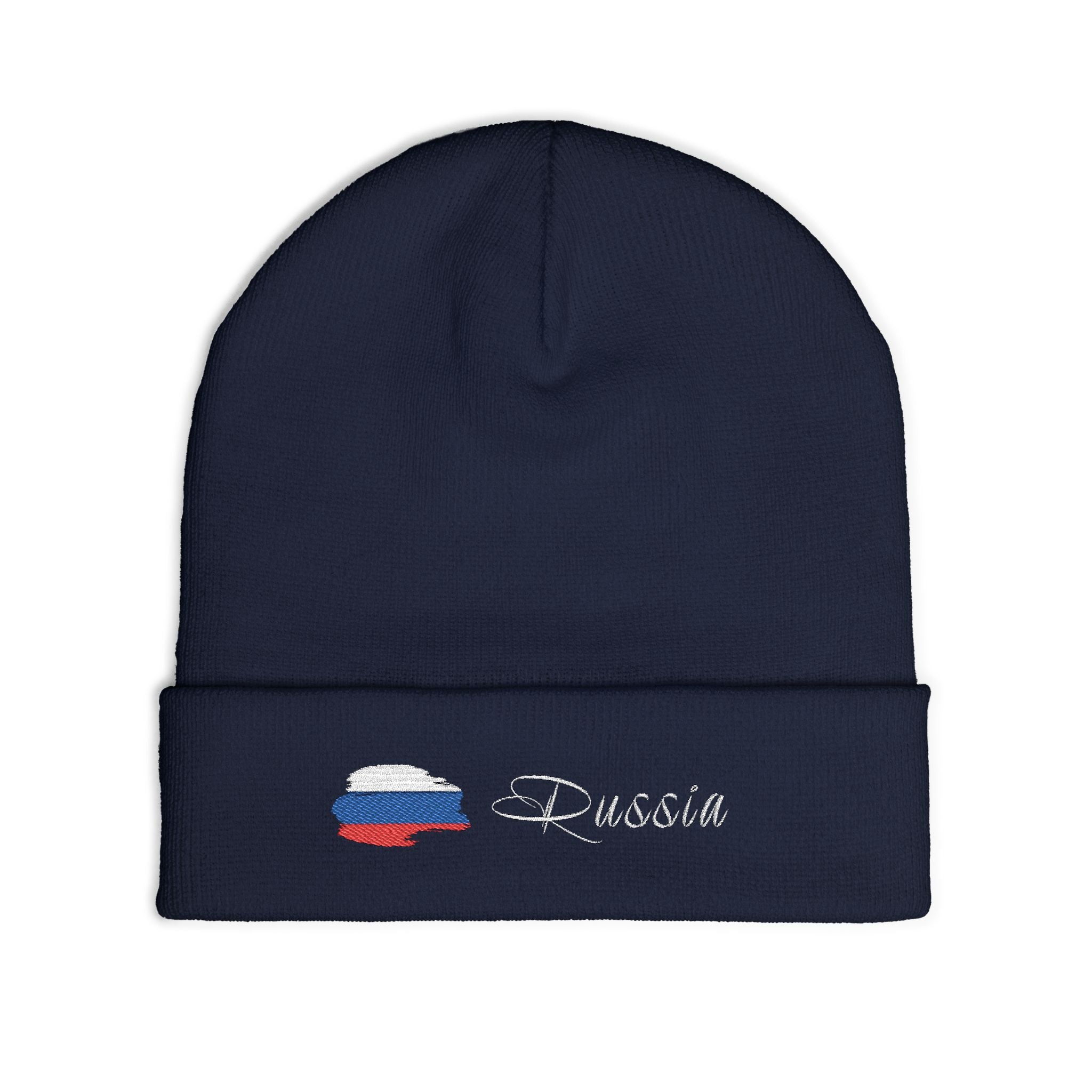 Russia Beanie – Mütze mit Stick & russischer Flagge