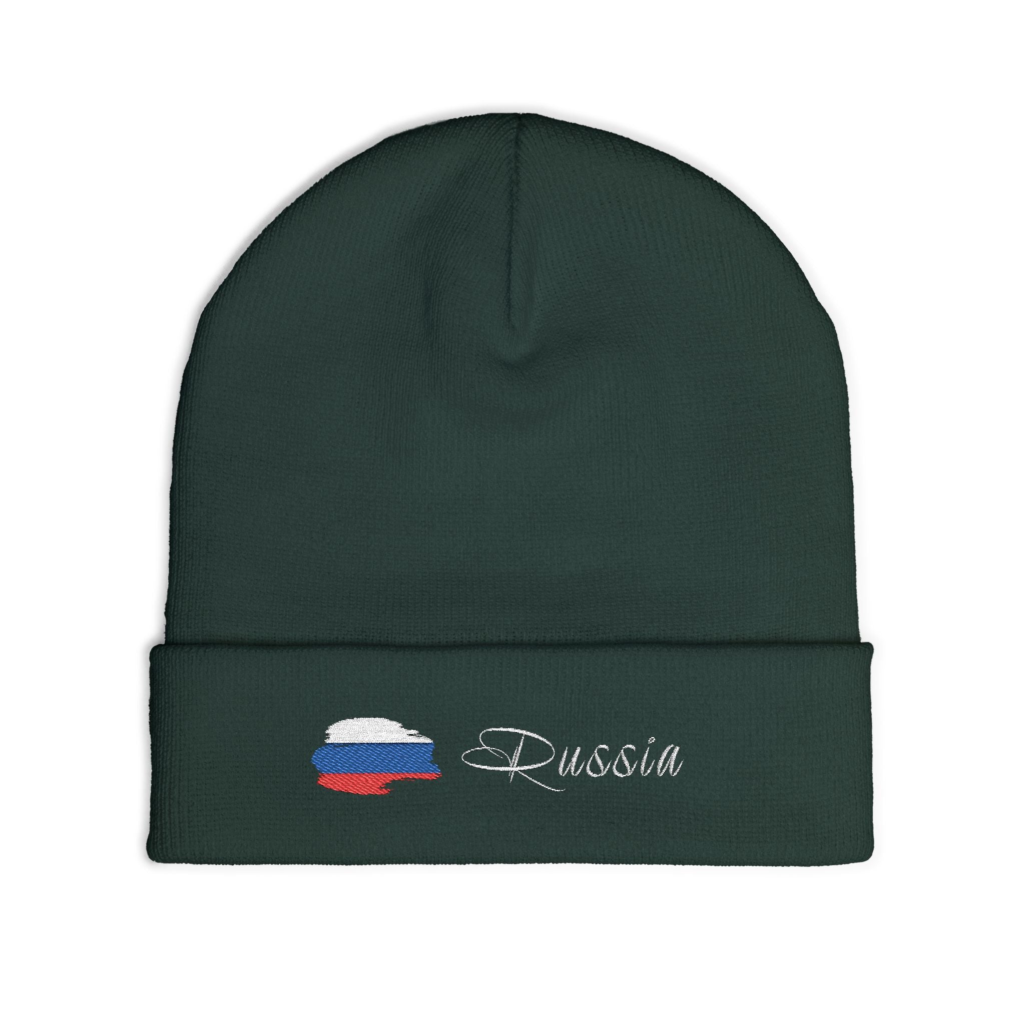Russia Beanie – Mütze mit Stick & russischer Flagge