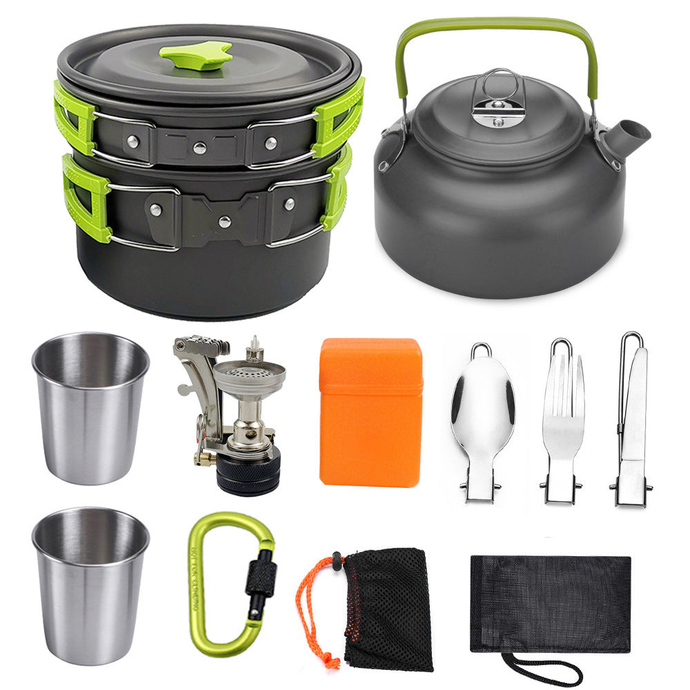 Camping Kochgeschirr Set aus Aluminium – Outdoor Kochset für Reisen, Wandern & BBQ