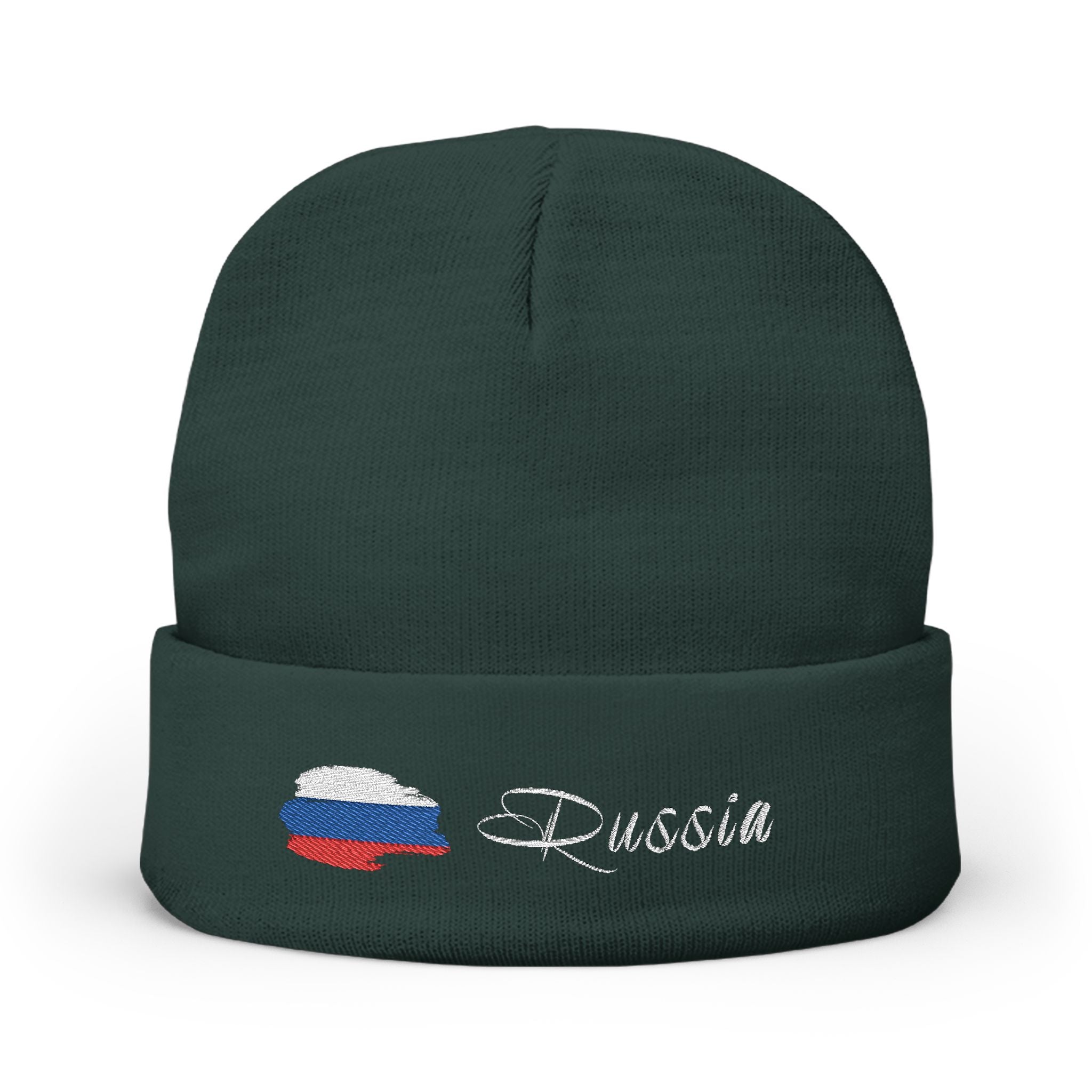 Russia Beanie – Mütze mit Stick & russischer Flagge