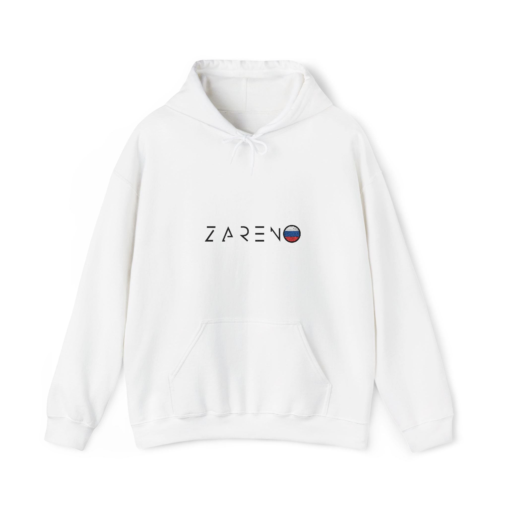 White Hoodie with Embroidery – Unisex Premium | Zareno