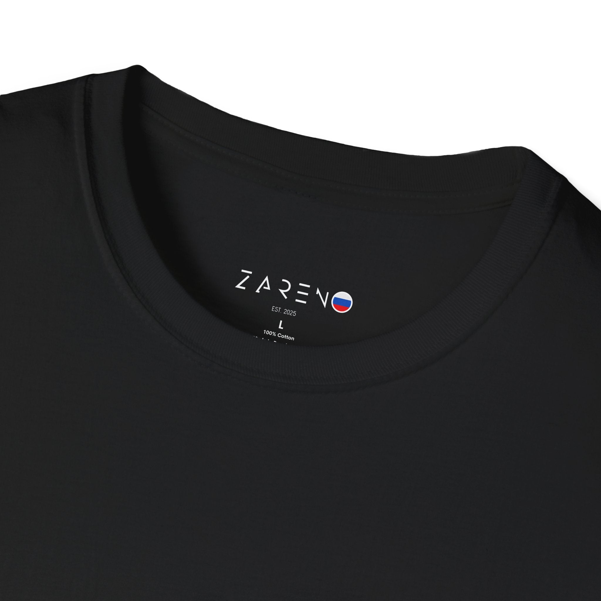 Innenlabel vom Zareno T-shirt schwarz mit Logo
