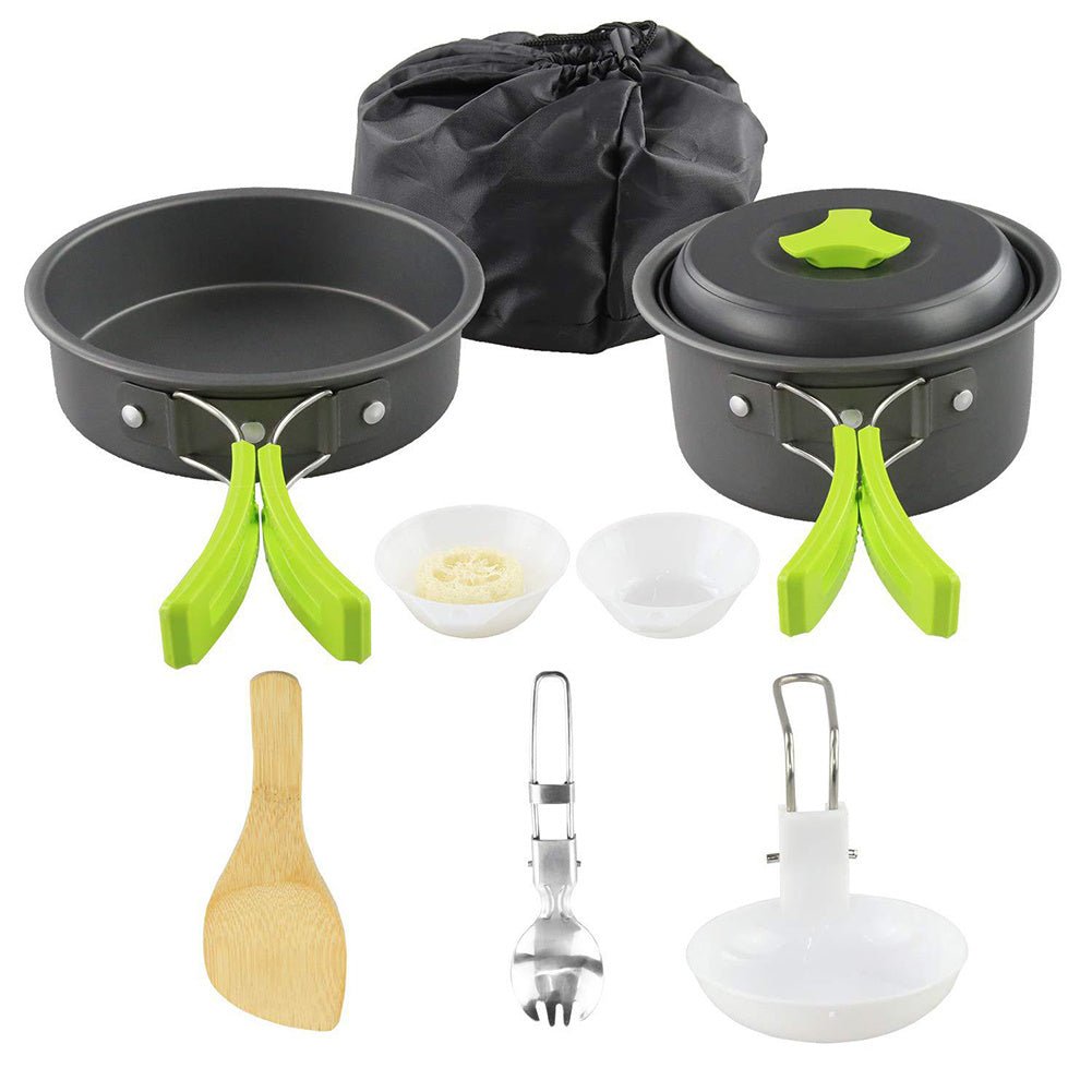 Camping Kochgeschirr Set aus Aluminium – Outdoor Kochset für Reisen, Wandern & BBQ