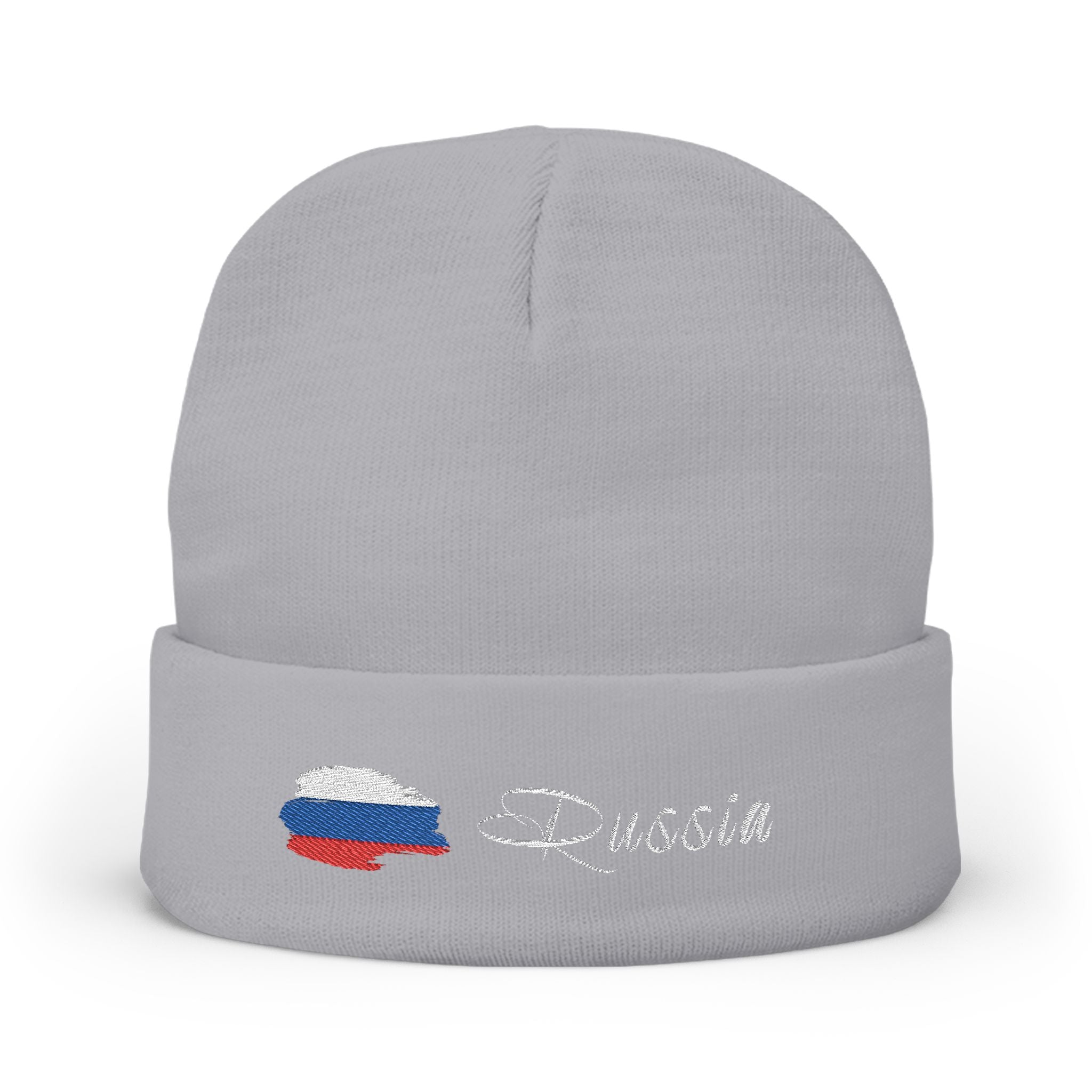 Russia Beanie – Mütze mit Stick & russischer Flagge