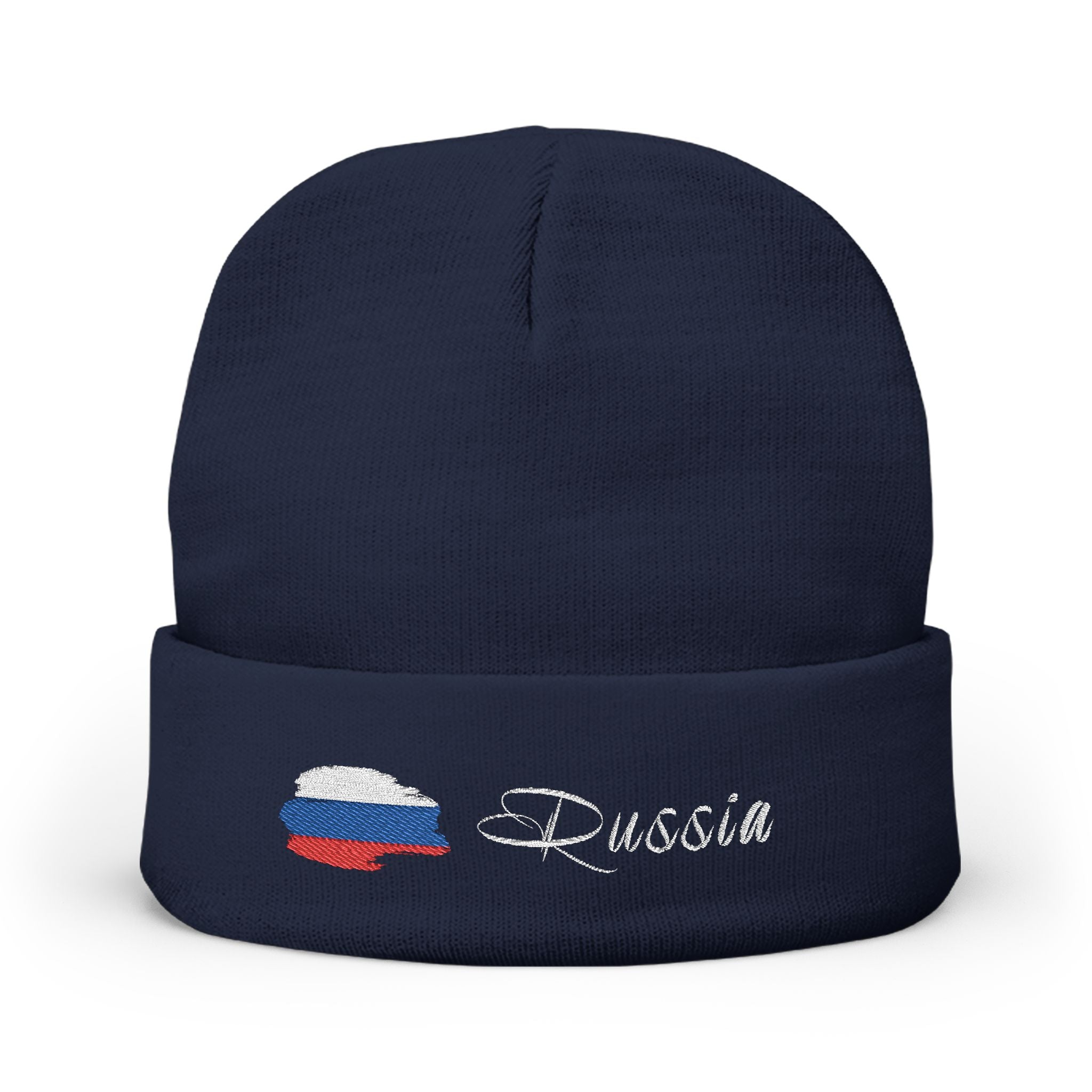Russia Beanie – Mütze mit Stick & russischer Flagge