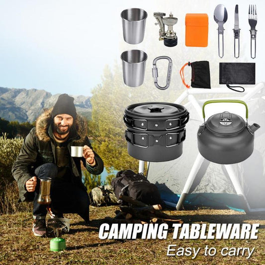 Camping Kochgeschirr Set aus Aluminium – Outdoor Kochset für Reisen, Wandern & BBQ