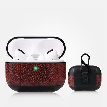 Zareno AirPods Pro Case – robustes Clamshell-Design mit Schlangenleder-Optik