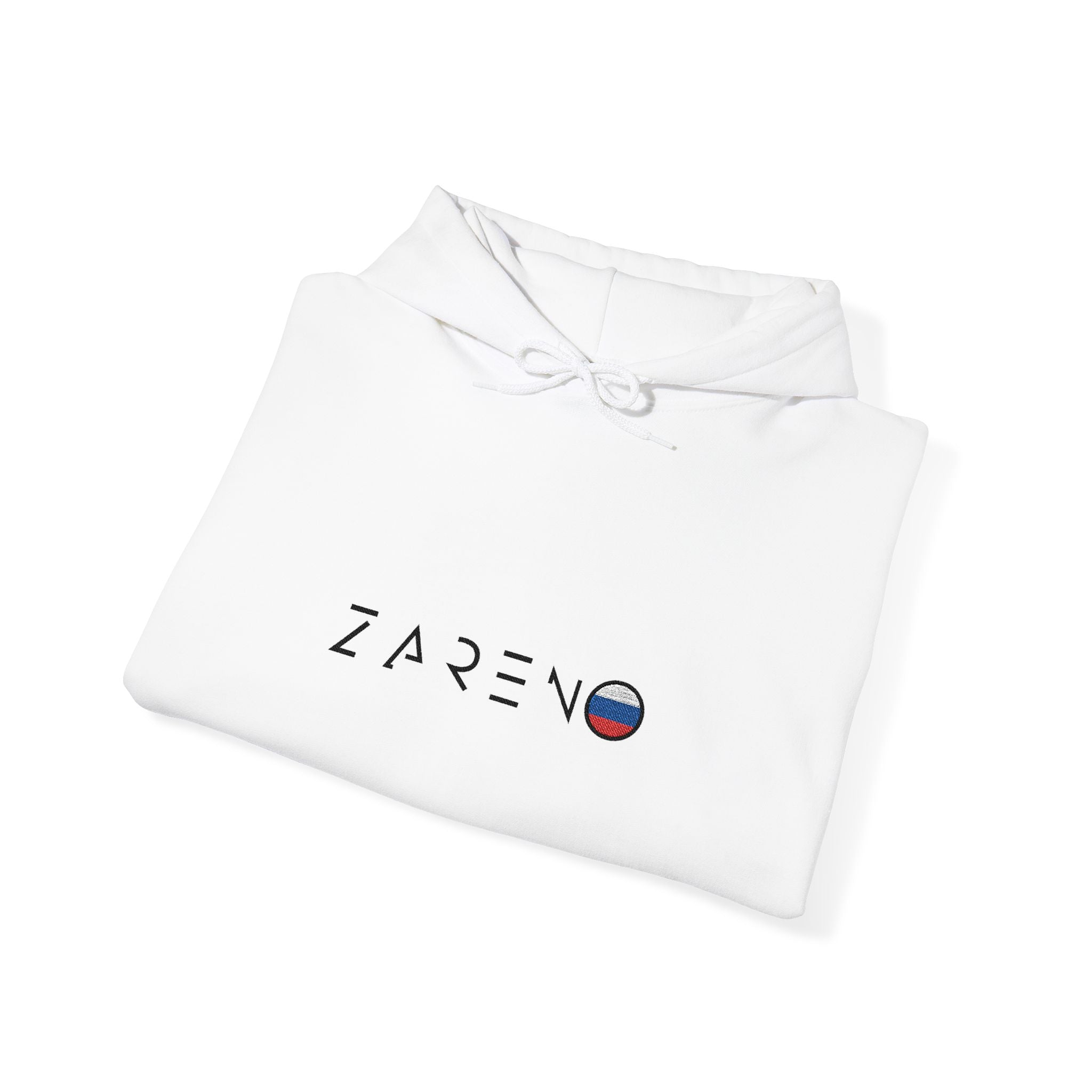 White Hoodie with Embroidery – Unisex Premium | Zareno