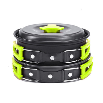 Camping Kochgeschirr Set aus Aluminium – Outdoor Kochset für Reisen, Wandern & BBQ