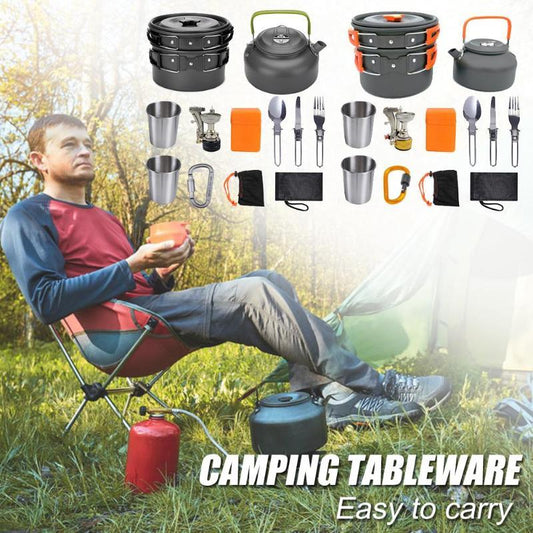 Camping Kochgeschirr Set aus Aluminium – Outdoor Kochset für Reisen, Wandern & BBQ