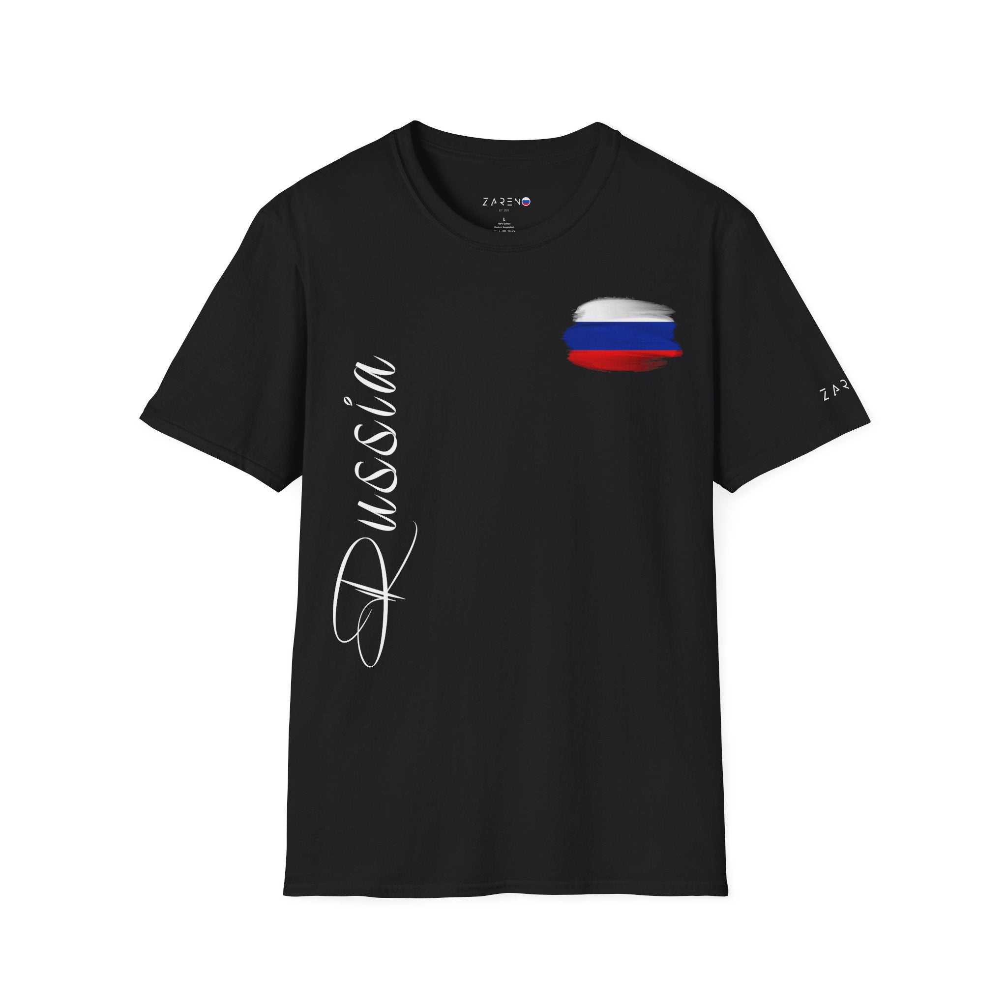 T-Shirt mit Russia Aufdruck auf der Vorderseite