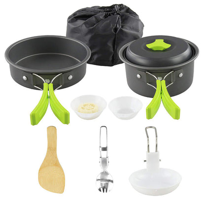 Camping Kochgeschirr Set aus Aluminium – Outdoor Kochset für Reisen, Wandern & BBQ