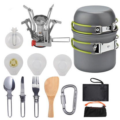 Camping Kochgeschirr Set aus Aluminium – Outdoor Kochset für Reisen, Wandern & BBQ